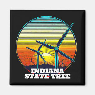 Funny Wind Turbines Staat Tree Magnet