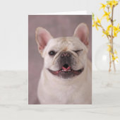 Funny winde Hund French Bulldog Karte (Gelbe Blume)