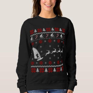 Funny Windsurfing Rentier Ugly Weihnachtskraut Sweatshirt