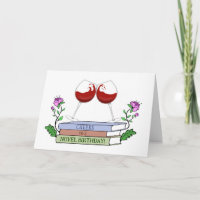 Funny Wine and Book Lover Geburtstagskarte
