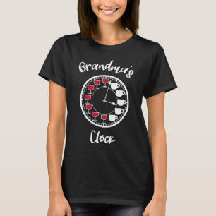 Funny Wine and Coffee for Women Oma's Clock T-Shirt
