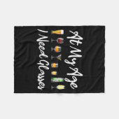 Funny Wine Beer Tail Lover At My Age I Need Gles Fleecedecke (Vorderseite (Horizontal))