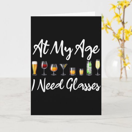Funny Wine Beer Tail Lover At My Age I Need Gles Karte (Gelbe Blume)