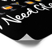 Funny Wine Beer Tail Lover At My Age I Need Gles Poster (Ecke)