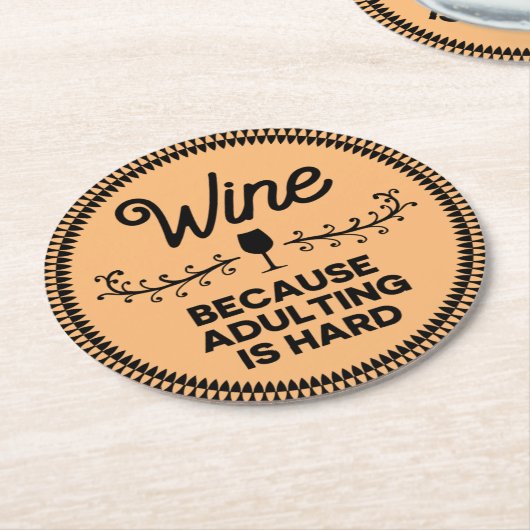 Funny Wine, Bier, Bar, Party Untersetzer (Angewinkelt)