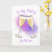 Funny Wine Birthday Toast Card für sie Karte (Gelbe Blume)