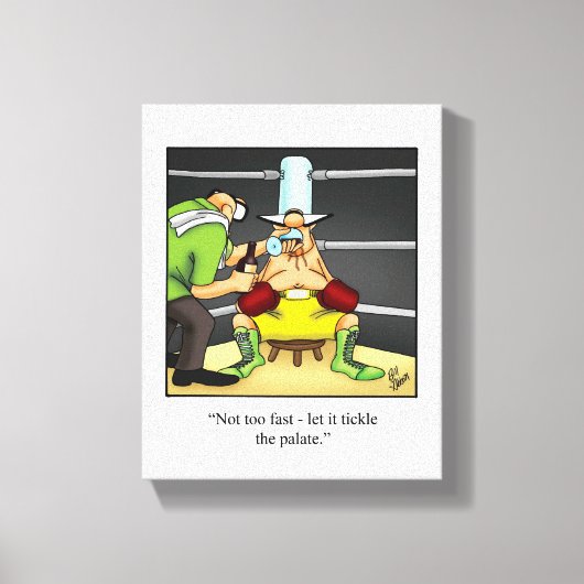 Funny Wine / Boxing Spaß Canvas Print Leinwanddruck (Vorderseite)