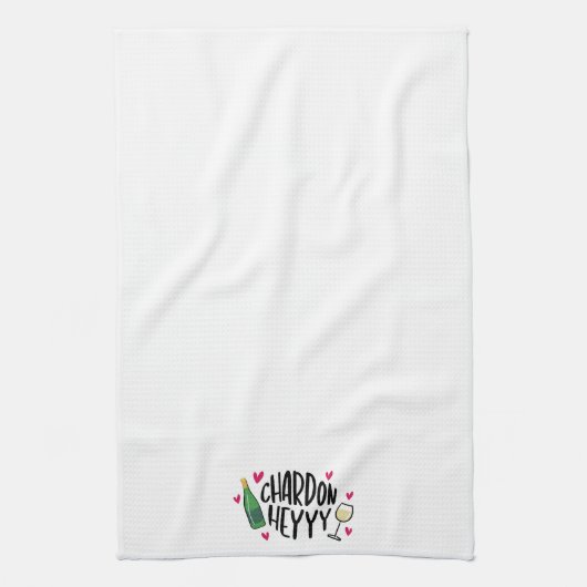 Funny Wine Chardonnay Heyy Geschirrtuch (Vertikal)