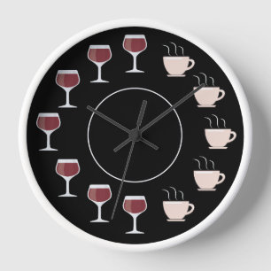 Funny Wine & Coffee Clock Uhr