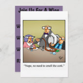 Funny Wine Degustation Party Einladung (Vorne/Hinten)