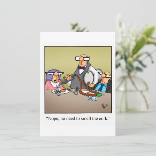 Funny Wine Degustation Party Einladung (Stehend Vorderseite)