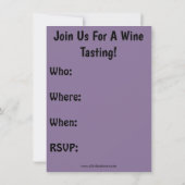 Funny Wine Degustation Party Einladung (Rückseite)