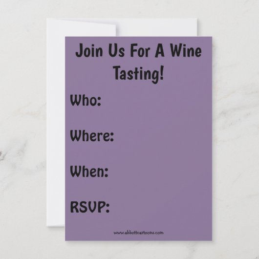 Funny Wine Degustation Party Einladung (Rückseite)