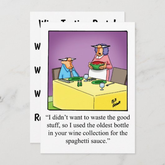 Funny Wine Degustation Party Einladungen (Vorne/Hinten)