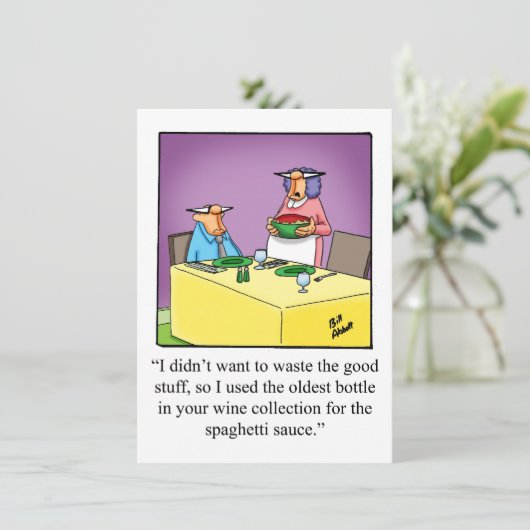 Funny Wine Degustation Party Einladungen (Stehend Vorderseite)