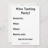 Funny Wine Degustation Party Einladungen (Rückseite)