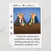 Funny Wine Degustation Party Einladungen (Vorne/Hinten)