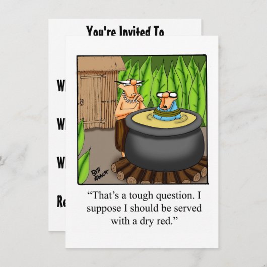 Funny Wine Degustation Party Einladungen (Vorne/Hinten)