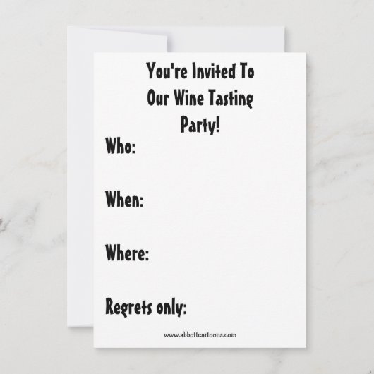 Funny Wine Degustation Party Einladungen (Rückseite)