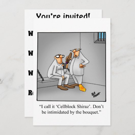 Funny Wine Degustation Party Einladungen (Vorne/Hinten)