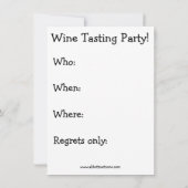 Funny Wine Degustation Party Einladungen (Rückseite)