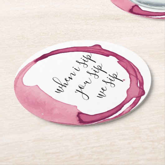 Funny Wine Degustation Party Rundpapier Untersetze Runder Pappuntersetzer (Angewinkelt)