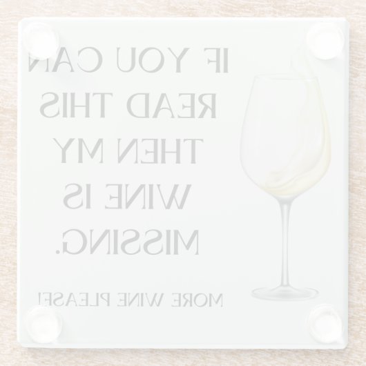 FUNNY WINE DRINKER GIFT GLASUNTERSETZER (Rückseite)