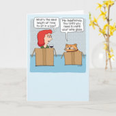 Funny Wine Drinker und Cat Enjoy Box Zeit zum Gebu Karte (Gelbe Blume)