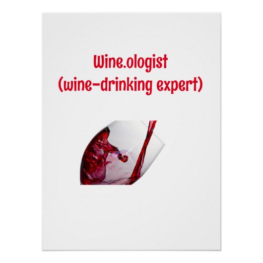 Funny Wine Drinking Graphic Poster (Vorderseite)