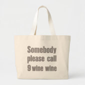 Funny Wine Emergency Moderne Typografie Jumbo Stoffbeutel (Vorne)