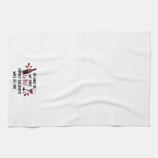 Funny Wine Familienurlaub wird gut sein Geschirrtuch (Horizontal)