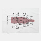Funny Wine Flasche Sprichwort Name Red Black Nice Geschirrtuch (Horizontal)