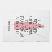 Funny Wine Flasche Sprichwort Name Rosé Pink Schwa Geschirrtuch (Horizontal)