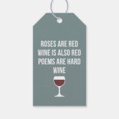 Funny Wine Gedicht - Wein ist Rote Poesie ist hart Geschenkanhänger (Vorderseite)
