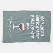 Funny Wine Gedicht - Wein ist Rote Poesie ist hart Geschirrtuch (Horizontal)