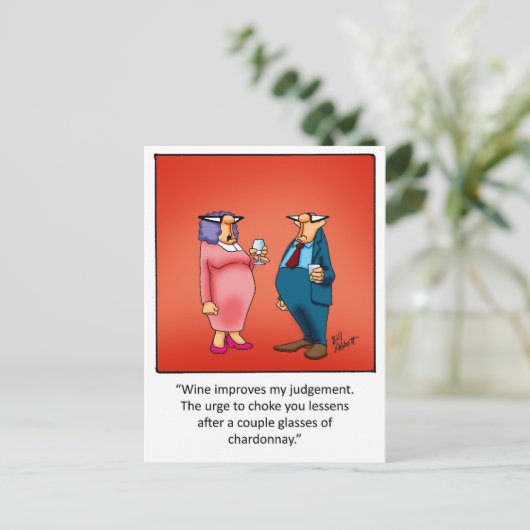 Funny Wine Geschenk! Postkarte (Stehend Vorderseite)