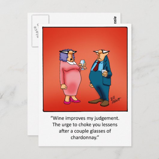 Funny Wine Geschenk! Postkarte (Vorne/Hinten)
