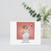 Funny Wine Geschenk! Postkarte (Stehend Vorderseite)