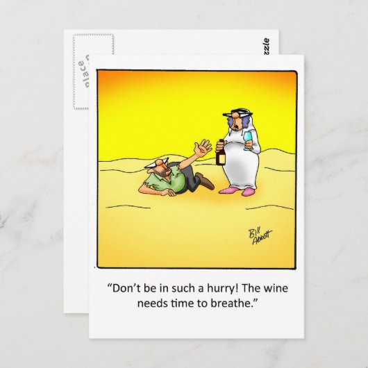 Funny Wine Geschenk! Postkarte (Vorne/Hinten)