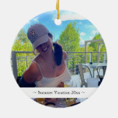 Funny Wine Girl Weihnachten vergeudet Keramik Ornament (Hinten)