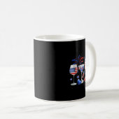 Funny Wine Gl Red White Blue Feuerwerk Happy 4. Kaffeetasse (VorderseiteRechts)