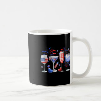 Funny Wine Gl Red White Blue Feuerwerk Happy 4. Kaffeetasse