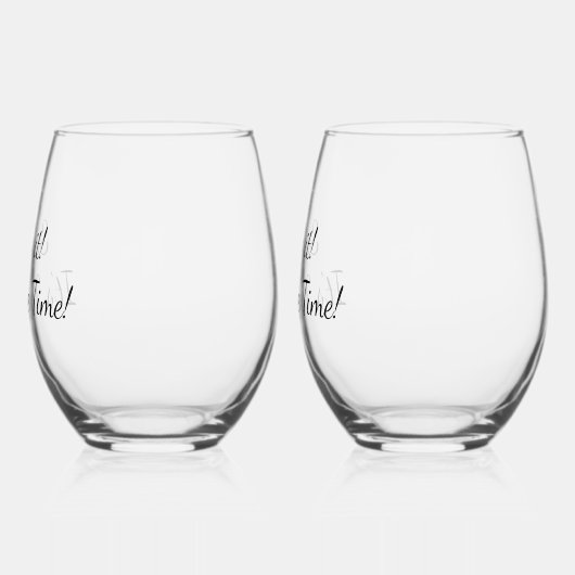 Funny Wine Glass Wine Time Weinglas Ohne Stiel (Links)
