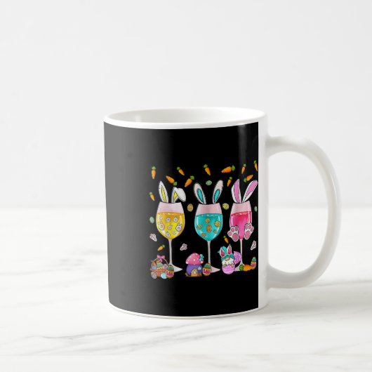 Funny Wine Gletscher Bunny mit Egg Basket Frühling Kaffeetasse (Rechts)