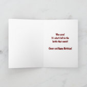 Funny Wine Happy Birthday Anpassbar Karte (Innenseite)