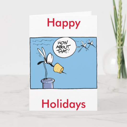 Funny Wine Holiday Cartoon Card Feiertagskarte (Vorderseite)
