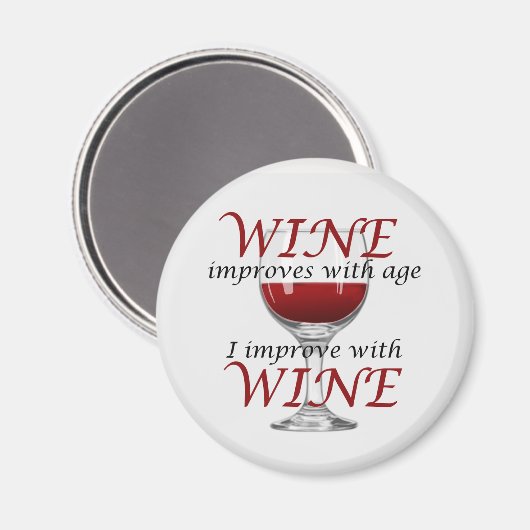 Funny Wine Improves Magnet (Vorderseite/Rückseite)