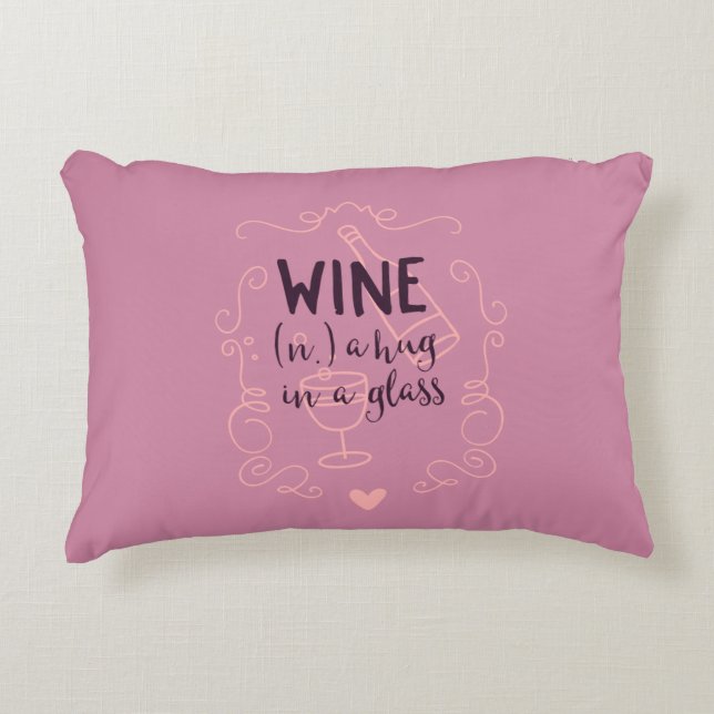 Funny Wine ist ein Schluck in einem Glas Dekokissen (Vorderseite)