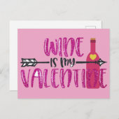 Funny Wine ist mein Valentine Postkarte (Vorne/Hinten)