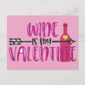 Funny Wine ist mein Valentine Postkarte (Vorderseite)